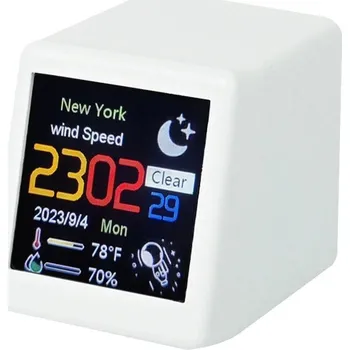 Meteostanice Chytrá wifi meteostanice s hodinami | Digitální meteostanice, teploměr a vlhkoměr - smalltv-ultra-WHITE