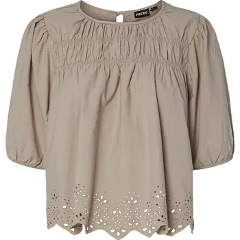 Dámská halenka BÉŽOVÁ DÁMSKÁ HALENKA S KRAJKOU Pieces