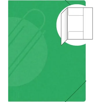 Odkládací mapa se 3 chlopněmi, s gumičkou PREŠPÁN 253 - zelená