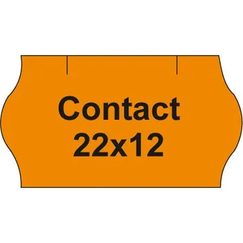 Samolepící etiketa Etikety cen. CONTACT 22x12 oblé - 1500 etiket/kotouček, oranžové