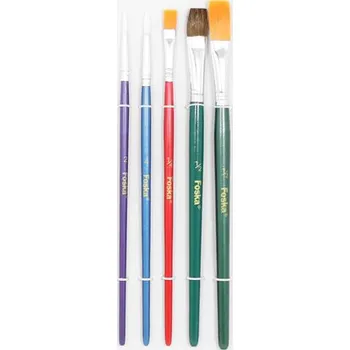 Umělecký štětec Sada štětců Foska Color 5 ks, kulaté č. 2 a 4 + ploché č. 1/4, 1/2, 1/2