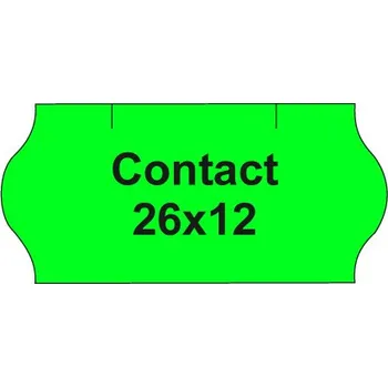 Samolepící etiketa Etikety cen. CONTACT 26x12 oblé - 1500 etiket/kotouček, zelené