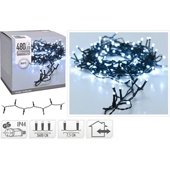 Vánoční dekorace Vánoční mikrožiarovky LED 480 8 mm - studená bílá, 39 m
