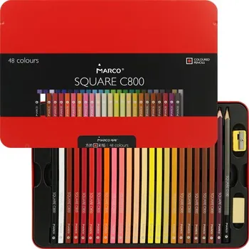 Pastelka Pastelky čtyřhranné MARCO Square C800 - sada 48 ks v plech. boxu