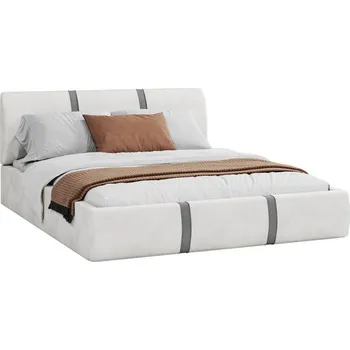 Postel Čalouněná postel PLATINUM bílá šedá 180x200 Trinity s kovovým roštem