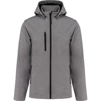 Dámská větrovka Unisex 3-vrstvá softshellová bunda s kapucí K 422 marl grey 4XL