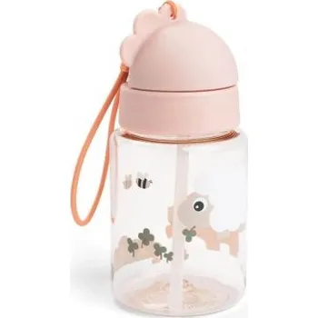 Done by Deer Láhev s brčkem Tiny farm - Růžová