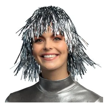 Karnevalová paruka Boland Paruka stříbrná staniolová