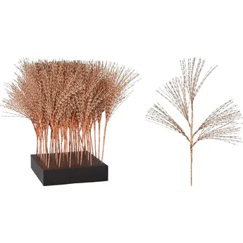 Vánoční dekorace Větvička s pramínky 60 cm, měděná barva