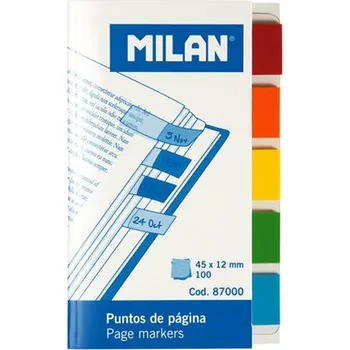 Samolepící bloček Záložka lepící MILAN PVC 45 x 12 mm 5 barev (100 ks)