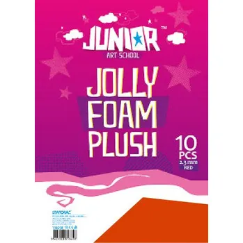 Dekorační plyš A4 EVA 10 ks červený tloušťka 2,3 mm