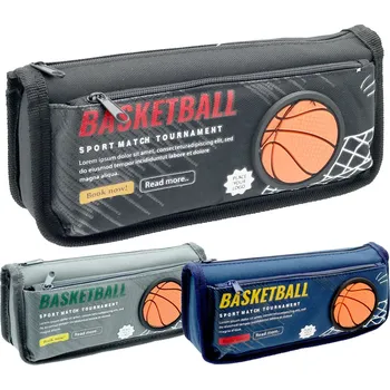 Penál Penál se 2 zipy Basketbal, prázdný (mix barev)