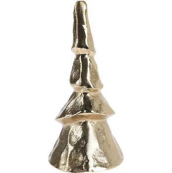 Vánoční dekorace Vánoční stromek 18 cm, kovový, zlatá barva
