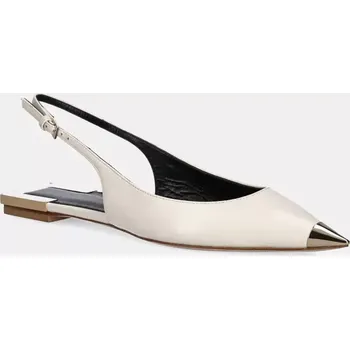 Dámské baleríny Kožené baleríny Elisabetta Franchi béžová barva, s odkrytou patou, SA07L51E2 SA07L51E2.193 01X, EUR 36