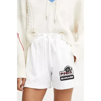 Dámské kraťasy Kraťasy Pinko dámské, bílá barva, s aplikací, high waist, 105271 A2MD 105271.A2MD 00X, vel. L