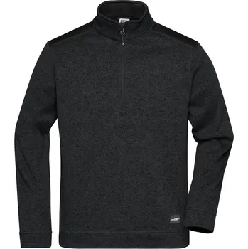 Pánská mikina Pánská pracovní bunda z fleecu, 1/2 zip - Strong JN 864 black-black 6XL