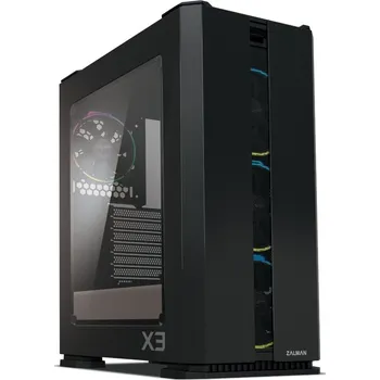 PC skříň ZALMAN X3 černá Skříň, Middle tower, bez zdroje, ATX, 2x USB 3.0, 2x USB 2.0, průhledná bočnice, ARGB ventilátory, černá X3 BLACK