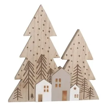 Vánoční dekorace Dřevěná dekorace na postavení Scandi 24 x 24 x 2 cm