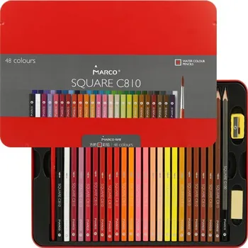 Pastelka Pastelky čtyřhranné MARCO Square C810 akvarelové - sada 48 ks v plech. boxu