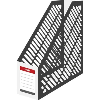 Archivační box Stojan na časopisy A4 JUNIOR skladací - bílo-černý