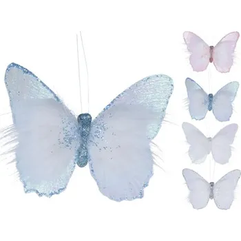 Motýl na klipu - Holografická bílá, mix / 1ks