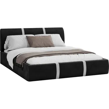 Postel Čalouněná postel PLATINUM černá bílá 140x200 Trinity s dřevěným roštem