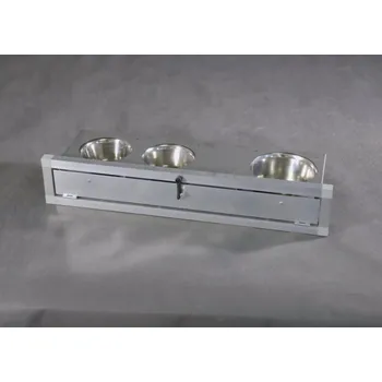 Výsuvný krmný pult se třemi miskami 380 ml/800ml a mezerou