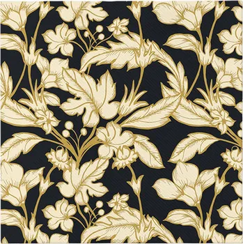 Papírový ubrousek Ubrousky PAW AIRLAID 40x40 cm - Beautiful Floral Pattern Black