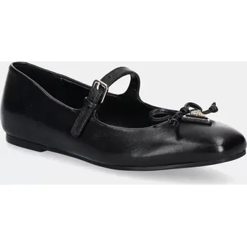 Dámské baleríny Kožené baleríny Guess KAYRA černá barva, FLJKAY LEA02 FLJKAY.LEA02.BLACK 99X, EUR 38