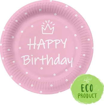 Talíř Papírový talíř PAW Eco 23 cm Special Day - light pink