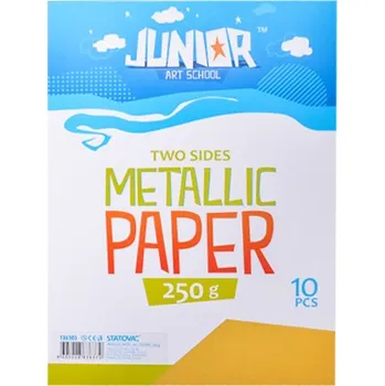 Kancelářský papír Dekorační papír A4 10 ks žlutý metallic 250 g