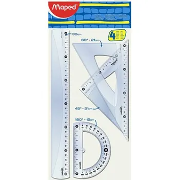 pravítka Pravítko, 4 kusová maxi sada, plastová