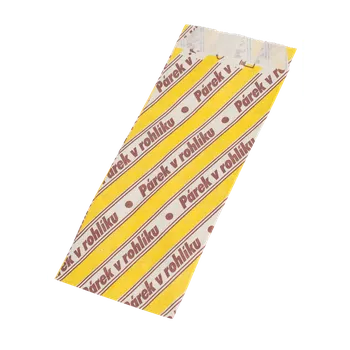 Sáček na potraviny Saček papírový PÁREK V ROHLÍKU 7+4x15 (100ks)