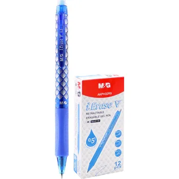 Roller gelový modrý/gumovací M&G zasouvací, hrot 0,5 mm