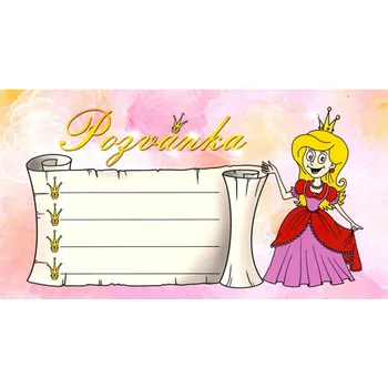 Pozvánka Dětská pozvánka na párty - Princezna, bal. 10 ks