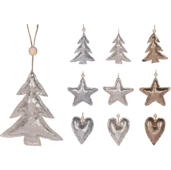 Vánoční dekorace Dekorace vánoční z textilu (3 barvy / 3 tvary)