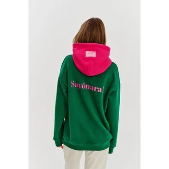 Pánská mikina NAOKO Mikina Konnichiwa Zelená Regular Fit XS