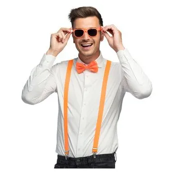 Karnevalový kostým Boland&nbsp;Oranžová sada doplňků brýle kšandy motýlek