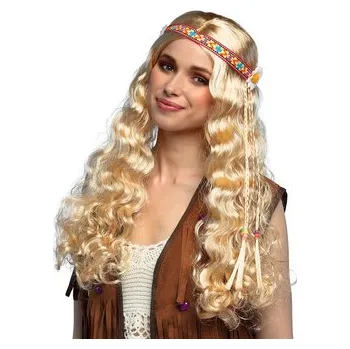 Boland Dámská blond paruka hippie s korálky a čelenkou