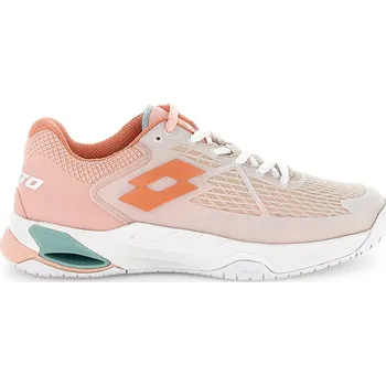 Dámská tenisová obuv Dámská tenisová obuv Lotto Mirage 100 II SPD W White/Melon Orange EUR 40,5