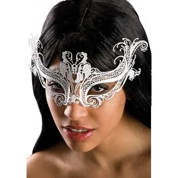 Karnevalová maska Carnival Toys Bílá kovová škraboška