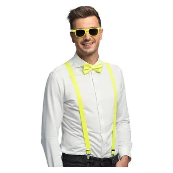 Boland Žlutá sada doplňků brýle kšandy motýlek