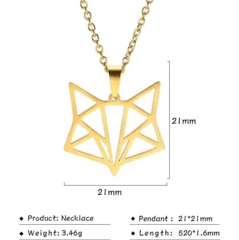 Náhrdelník Dámský náhrdelník s přívěskem origami | dámský řetízek, - Fox B -zlato