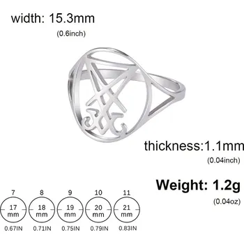 Prsten Ocelový prsten sigil lucifer pro muže | šperky - Sigil Lucifer S , 7
