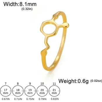 Prsten Nerezový prsten molekulární | vědecký šperk - Dopamin Gold , 9