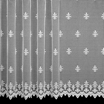 Záclona Žakárová záclona V817, ornamenty, s bordurou, bílá, výška 250cm (v metráži)