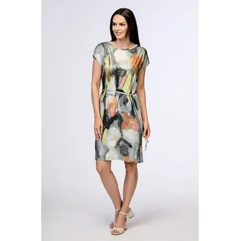 Dámské šaty Kimonové šedozelené dámské šaty se šňůrkou v pase 7119 velikost 3XL