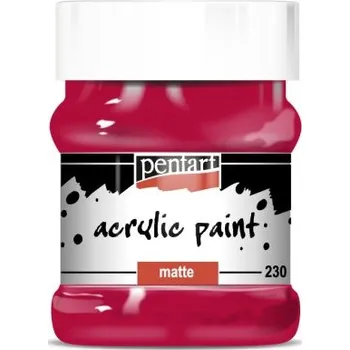 Vodová barva Pentart Akrylová barva matná PENTART 230 ml KARMÍNOVÁ