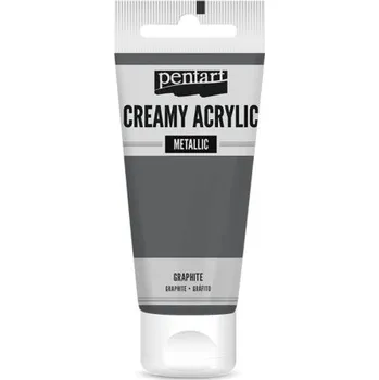 Vodová barva Pentart Krémová akrylová barva metalická PENTART 60 ml GRAFITOVÁ