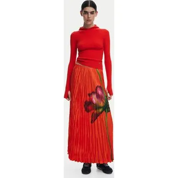 Dámská sukně Desigual Plisovaná sukně Follet 25SWFW06 Oranžová Regular Fit L